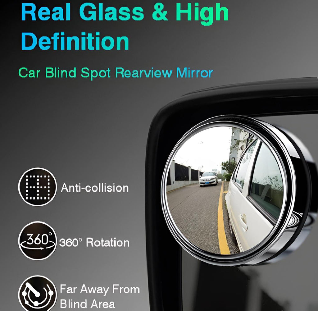 Blind Spot Rearview Convex Mirror (2pcs) – Wide-Angle Anti-Glare Side Mirror for Cars & SUVs