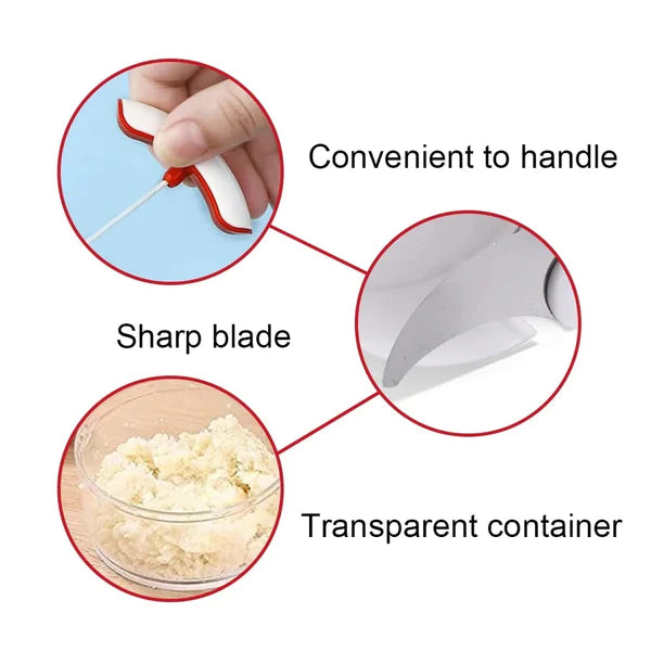 Mini Manual Food Chopper – Multifunctional Vegetable Grinder & Garlic Onion Cutter, Portable Kitchen Tool