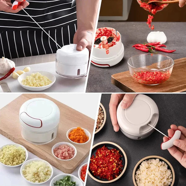Mini Manual Food Chopper – Multifunctional Vegetable Grinder & Garlic Onion Cutter, Portable Kitchen Tool