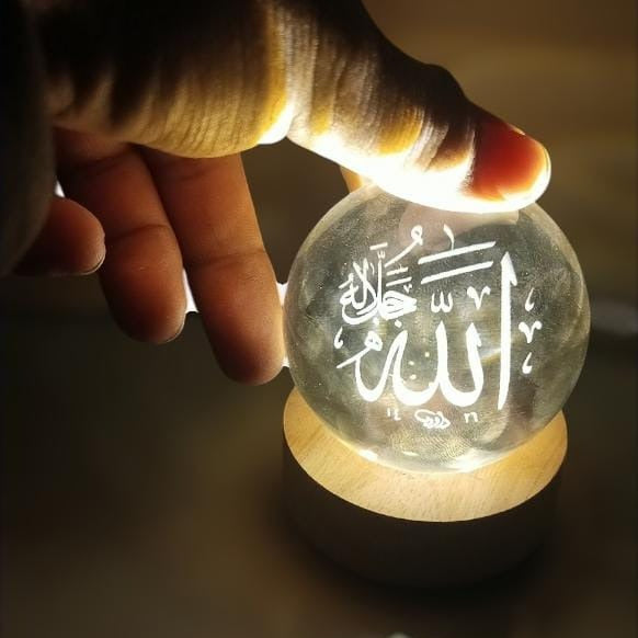 3D Arabic Night Lamp Crystal Ball – Islamic Table Light for Prayer Room Decor, Ramadan Gift, Muslim Home Accent