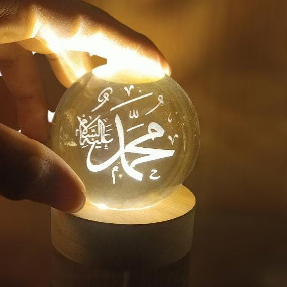 3D Arabic Night Lamp Crystal Ball – Islamic Table Light for Prayer Room Decor, Ramadan Gift, Muslim Home Accent