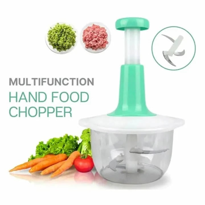 Manual Food Chopper 1.5L – Hand Press Vegetable & Fruit Cutter, Speedy Kitchen Onion Garlic Slicer, Easy Clean Plastic Body