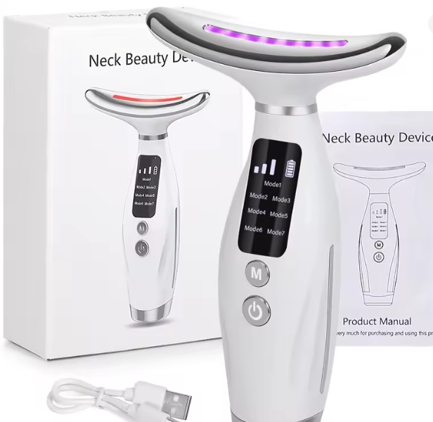 EMS Face Lifting Massager with Red Light Therapy – Microcurrent Facial, Neck & Eye Anti-Wrinkle Skin Tightening Tool