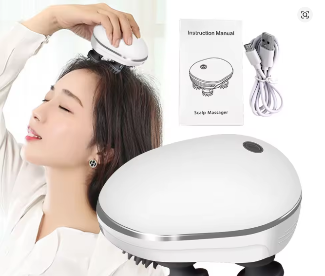Smart Electric Head Massager – Soothing Scalp Massage Tool with Silicone Bristles
