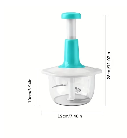 Manual Food Chopper 1.5L – Hand Press Vegetable & Fruit Cutter, Speedy Kitchen Onion Garlic Slicer, Easy Clean Plastic Body